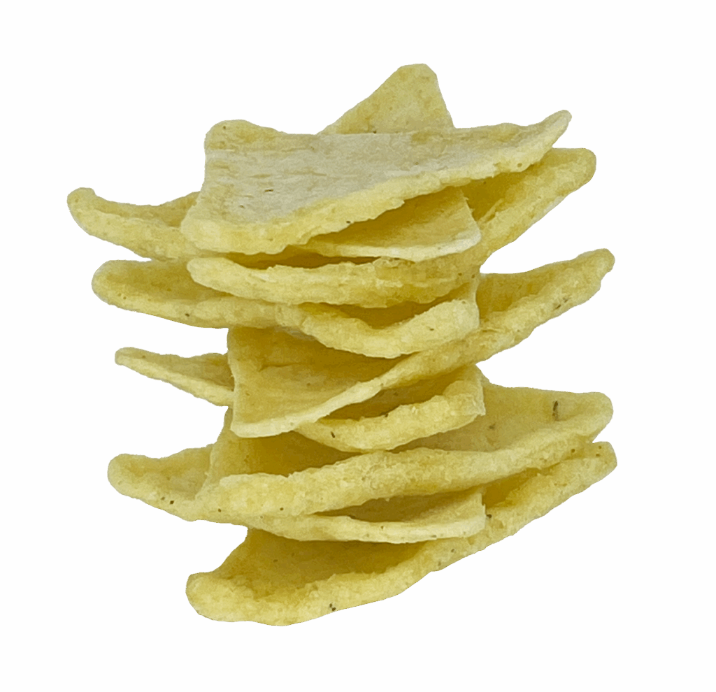 pile de chips tortilla de maïs mise les unes sur les autres